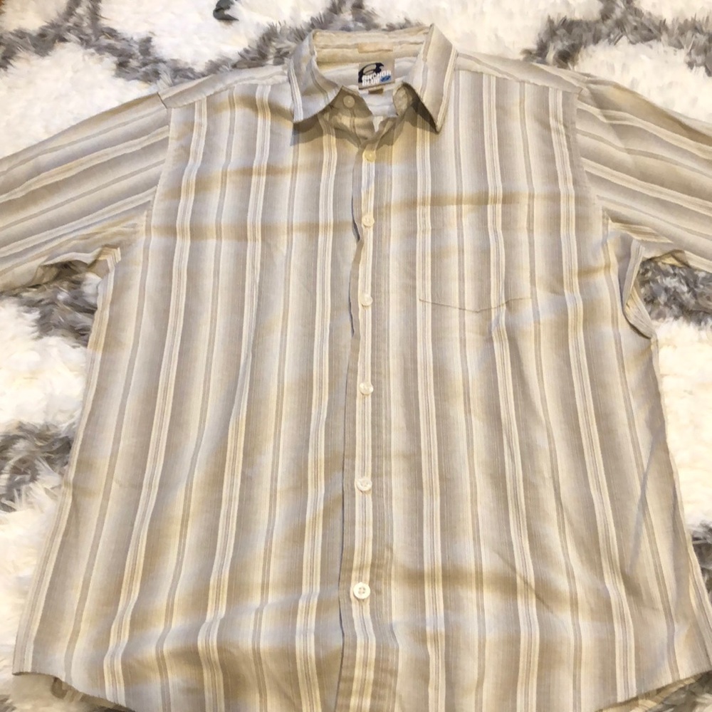 🌴 5/$25 Anchor Blue Casual Button Down